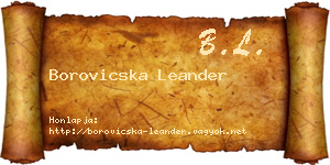 Borovicska Leander névjegykártya